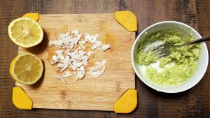 Cheese guacamole sandwich preparation