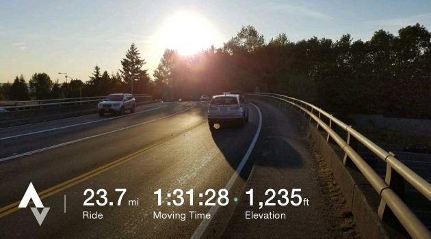 Sunset bike ride and limited visibility