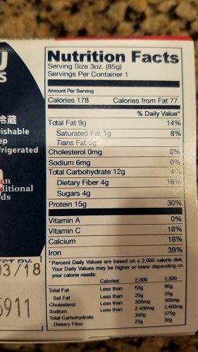 natto nutrition data