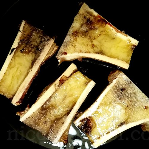 Baked beef bone marrow