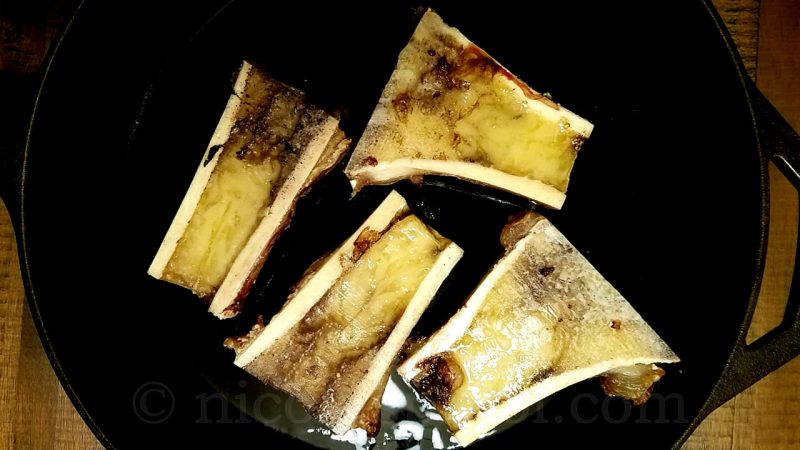 Baked beef bone marrow