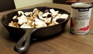 Eggplant and diced tomatoes