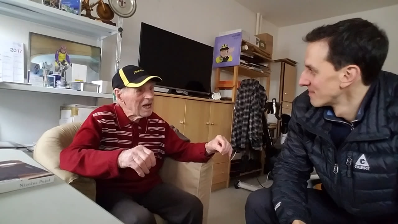 Centenarian Robert Marchand and Nicolas Pujol