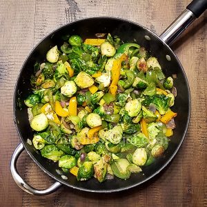 Vegan Brussels sprouts stir fry recipe