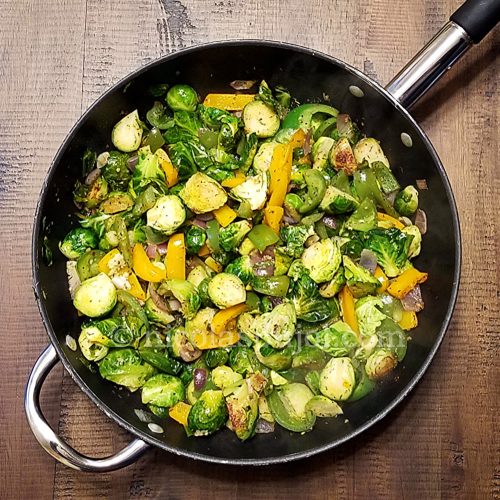 Vegan Brussels sprouts stir fry Stirfry