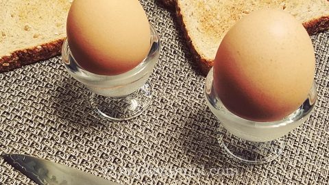 French-style soft boiled eggs on the shell