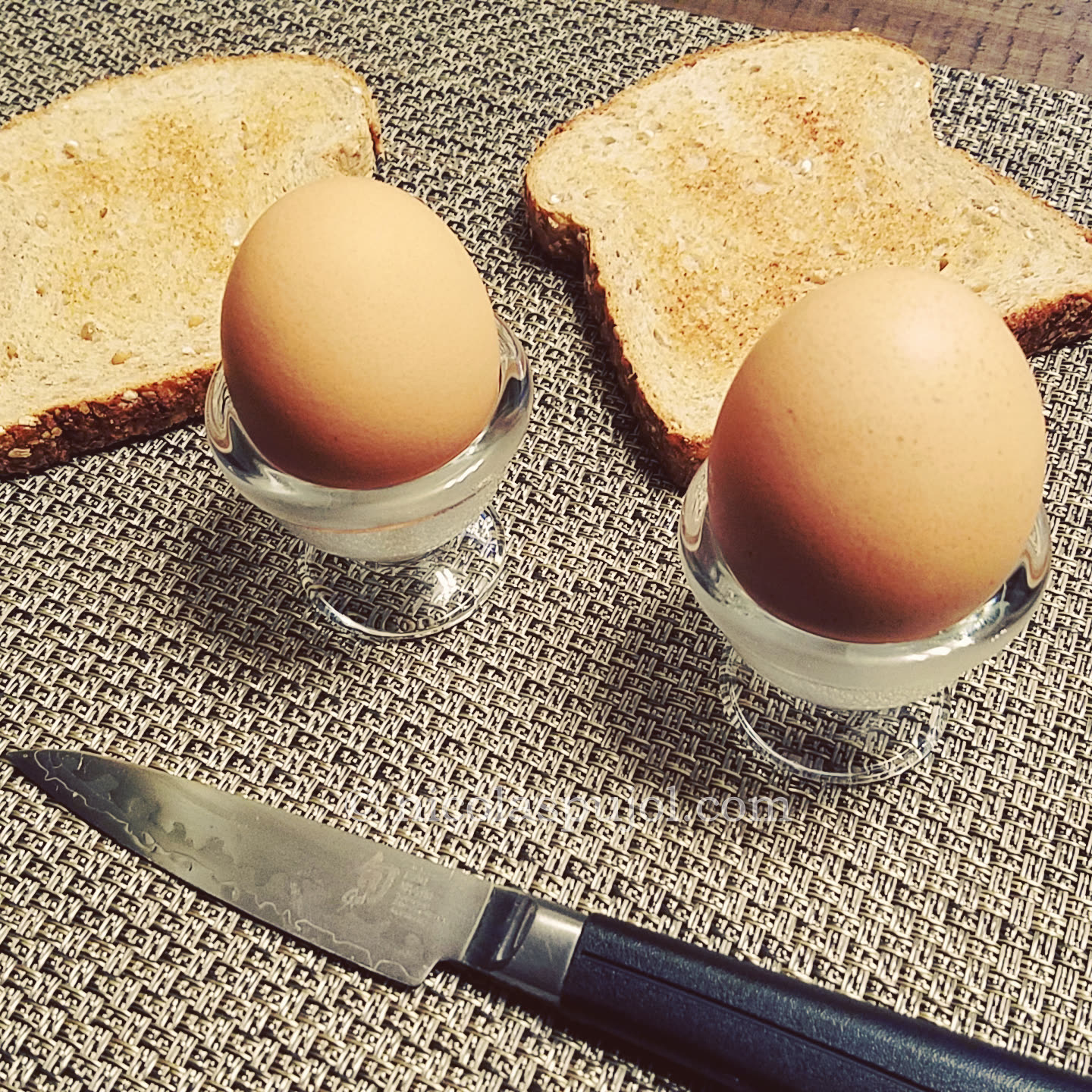 French style soft-boiled eggs with bread