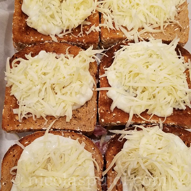 Serrano ham croque-monsieur preparation