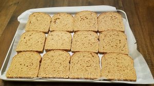 Whole grain sandwich bread slices for croque-monsieur