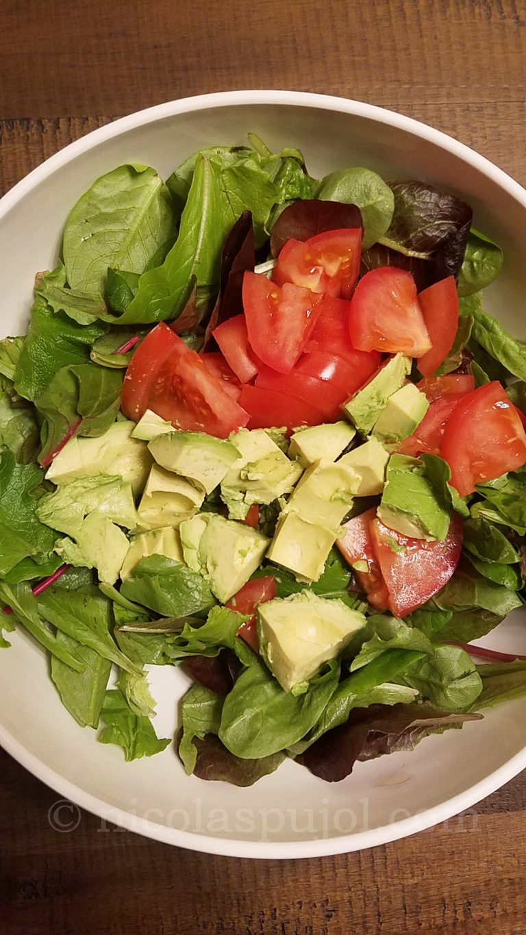 Simple lettuce salad with French lemon dressing Salads