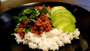 Natto chazuke preparation