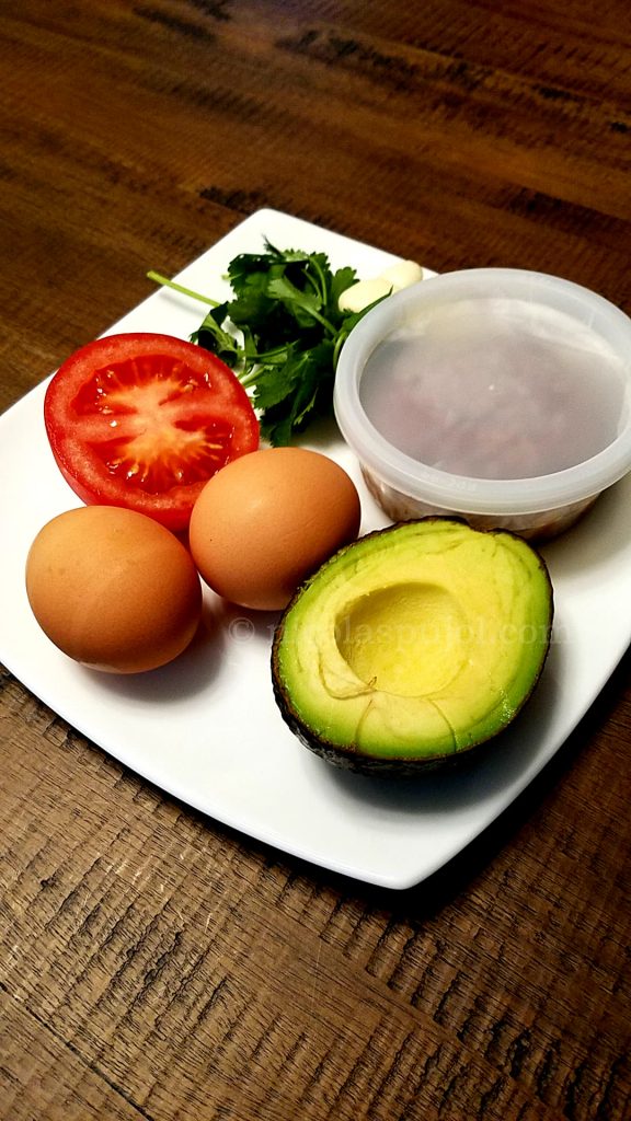 Natto omelette ingredients. My father often says, if you start with good ingredients you stand a good chance of making a good dish.