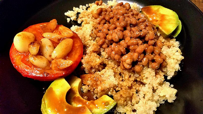 French Japanese natto fusion dish