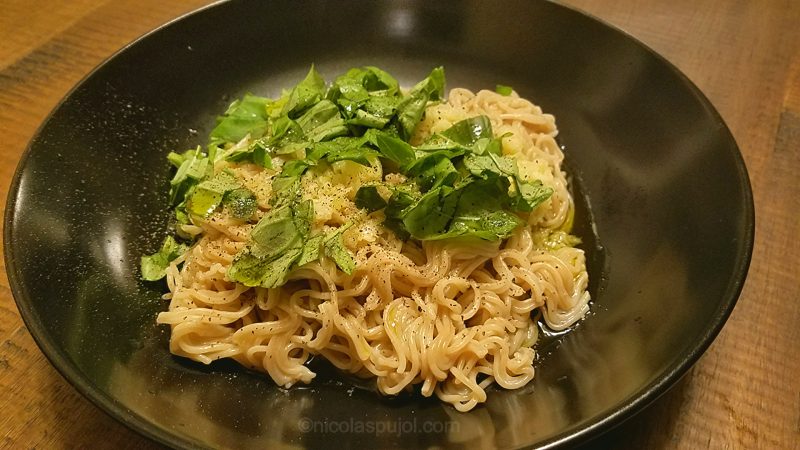 Italian style gluten-free vegan noodles with basil