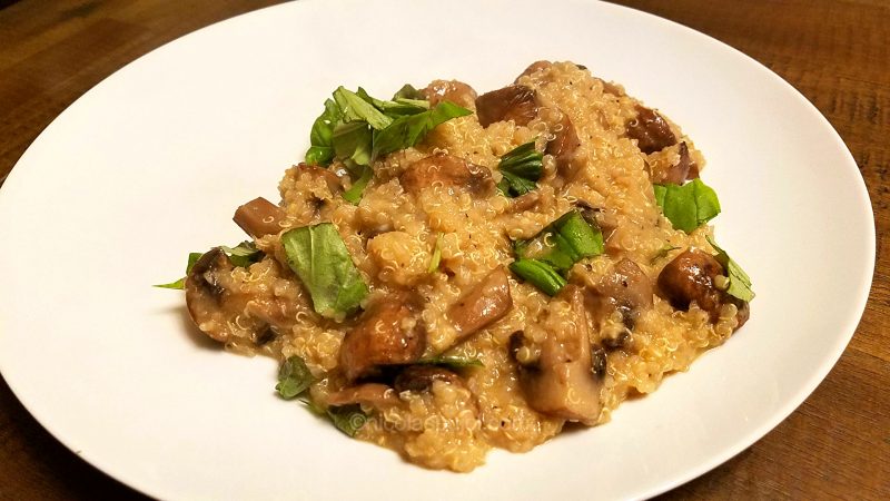 quinoasotto with coconut milk and mushrooms