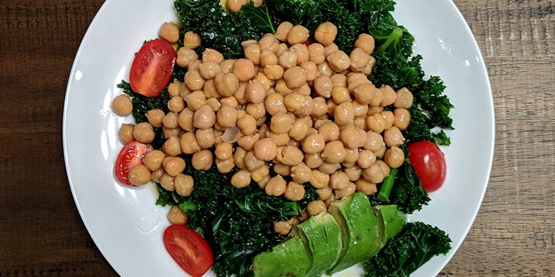garbanzo beans and kale salad