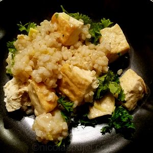 Gluten-free rice tofu stir fry