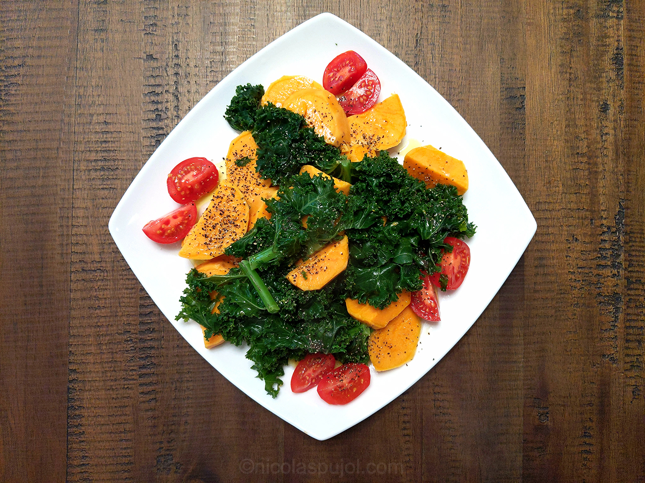 Sweet potato and kale salad