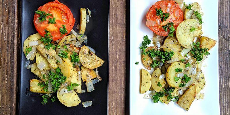 Quick french potato fricassee, using sweet potatoes