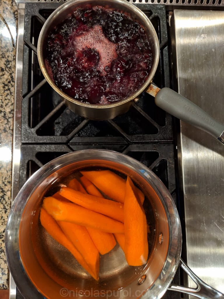 Boil carrots and beets separately