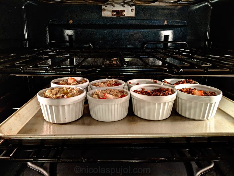 Chia seeds oatmeal cakes in the oven