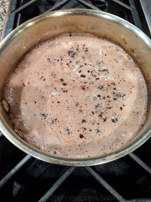 Cocoa oatmeal mix for cake preparation