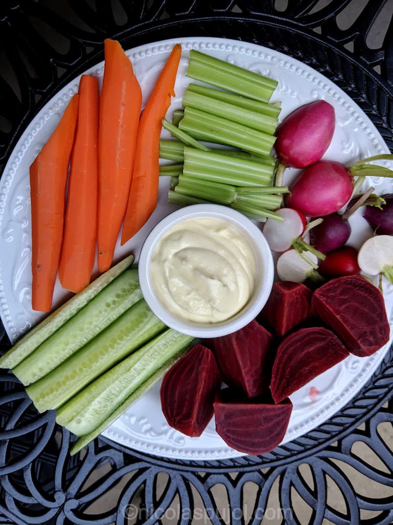 Colorful veggie platter full of vitamins and micro-nutrients.