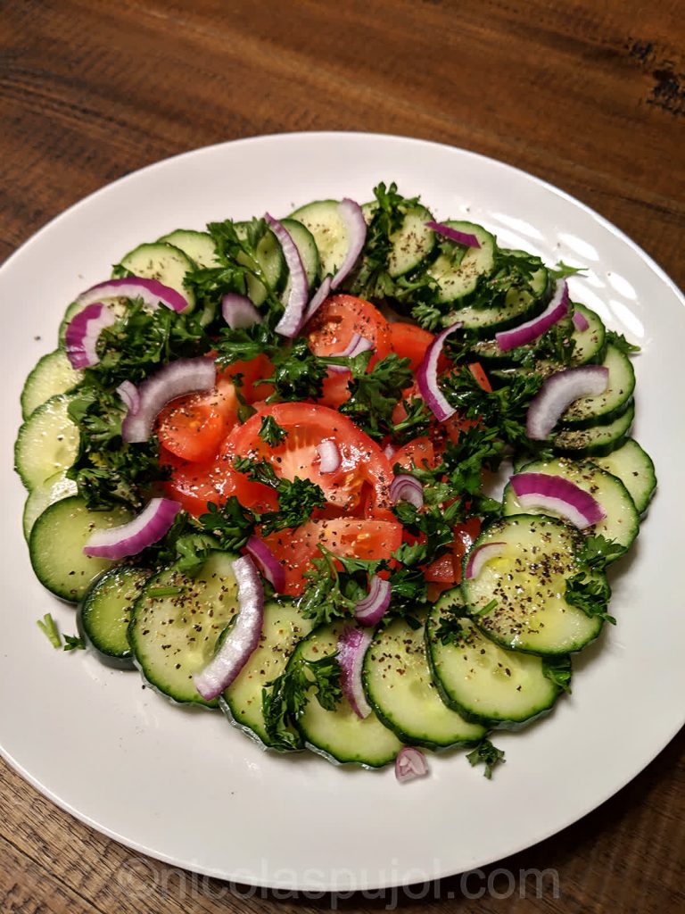 Cucumber and tomato salad