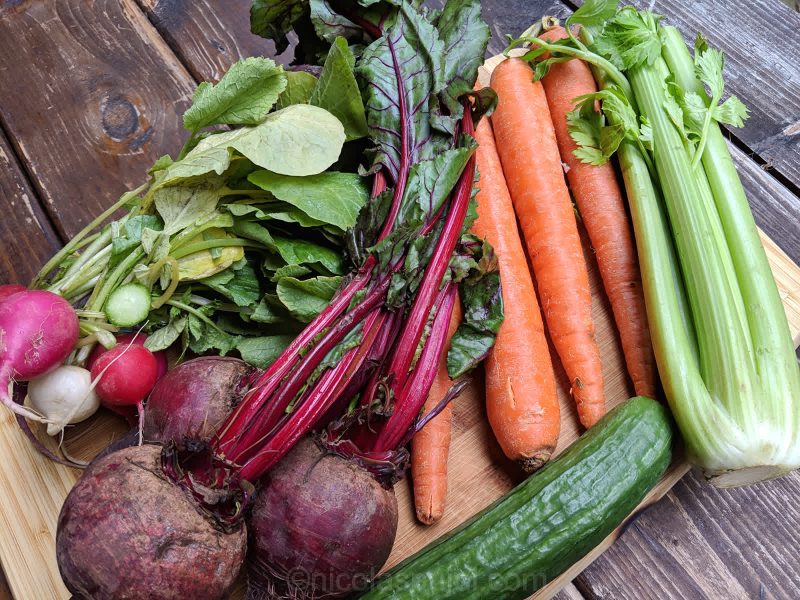 Fresh vegetable selection for vegan aioli