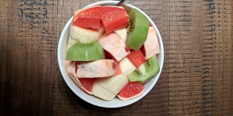 Grapefruit (with skin) kiwi and banana fruit salad recipe