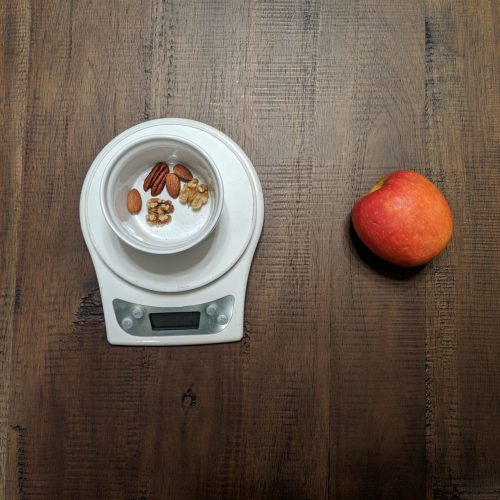 Apple and mixed nuts for a light meal