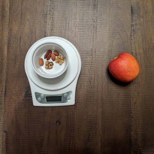 Apple and mixed nuts for a light meal