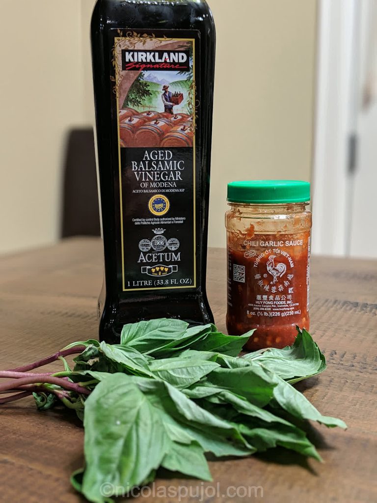 Oil-free spicy balsamic vinegar basil dressing ingredients