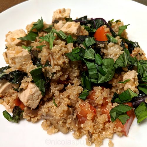 Plant-based tofu quinoa meal