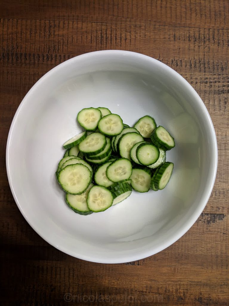 Sliced cucumber