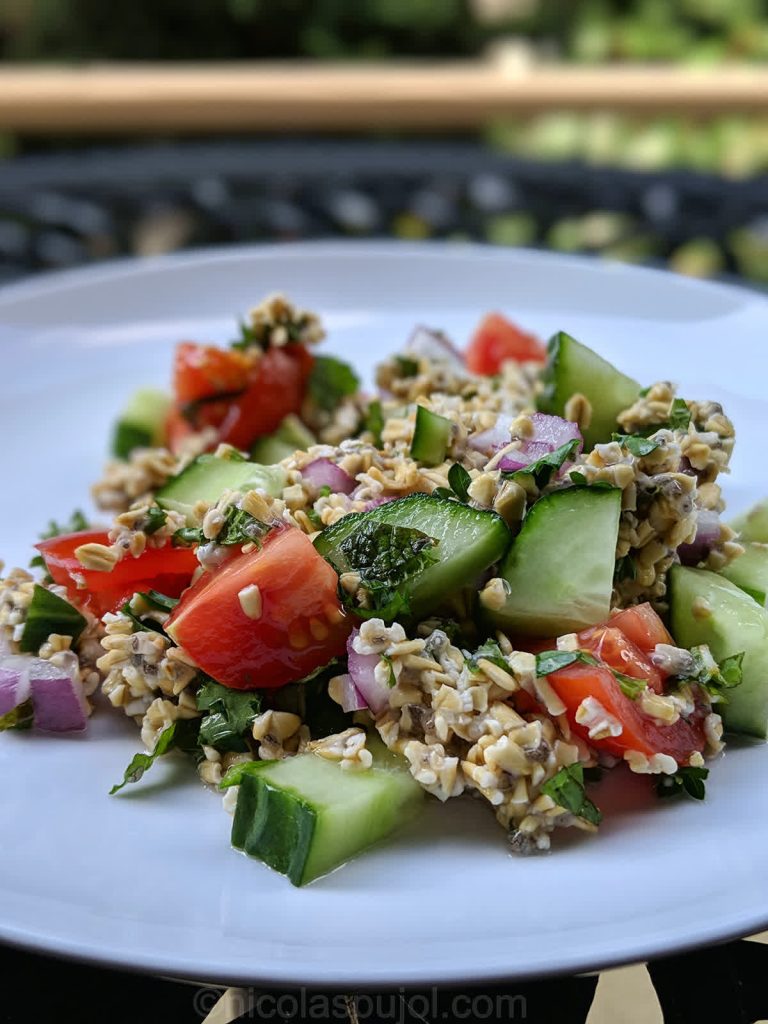 Steel-cut oats tabbouleh salad recipe