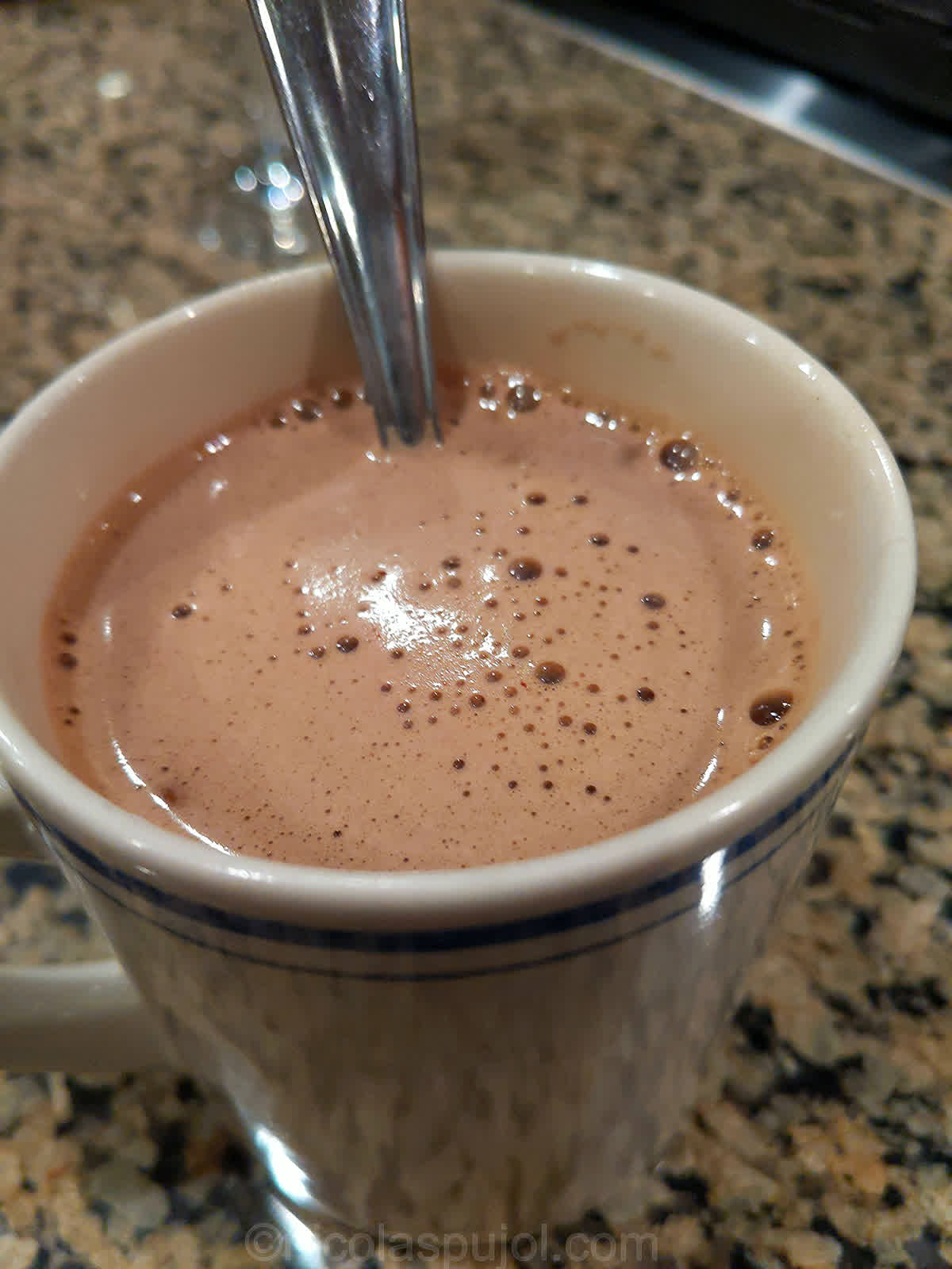 This recipe for vegan caffe mocha {mocaccino}, unsweetened uses cocoa powde...