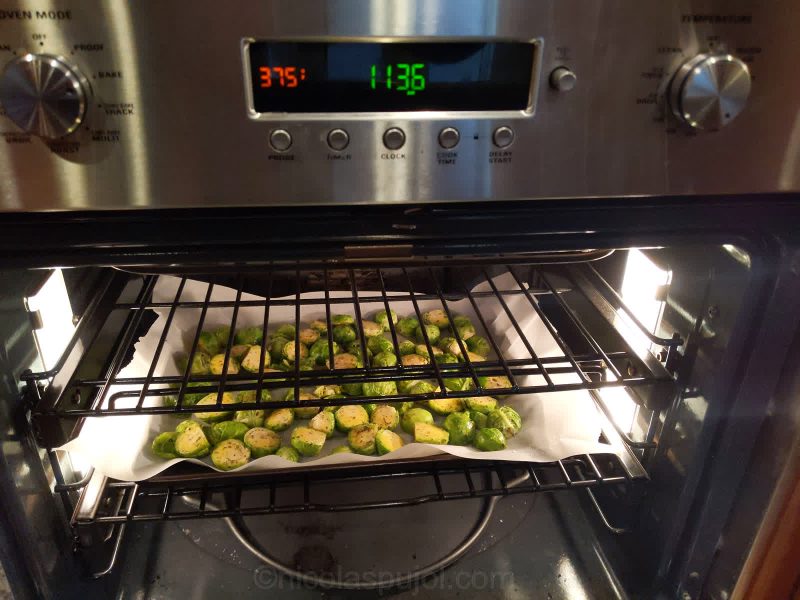 Bake Brussels sprouts in the oven