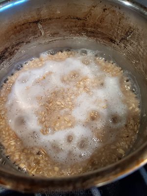 Boil the oatmeal with extra water