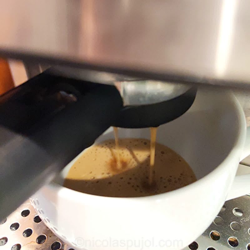 Espresso coffee for almond milk cappuccino