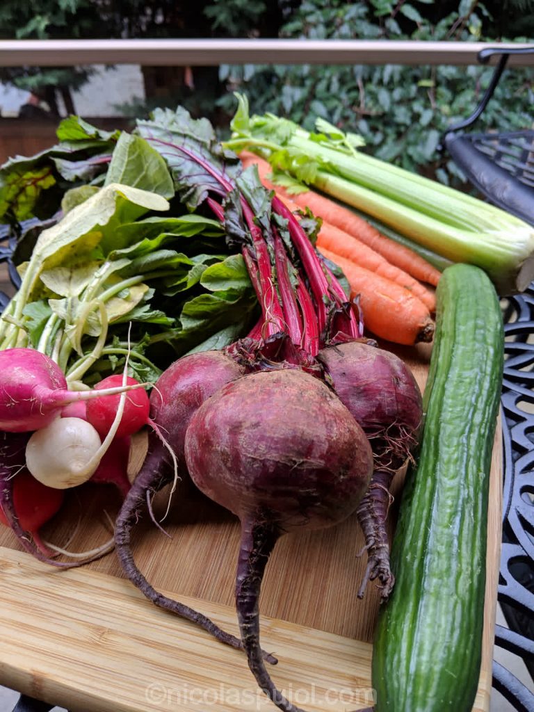 Fresh beets and vegetables