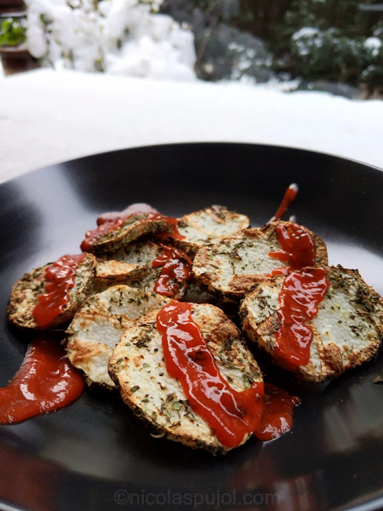 No-oil nagaimo chips in air fryer