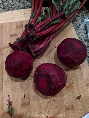 Separating beet roots from greens