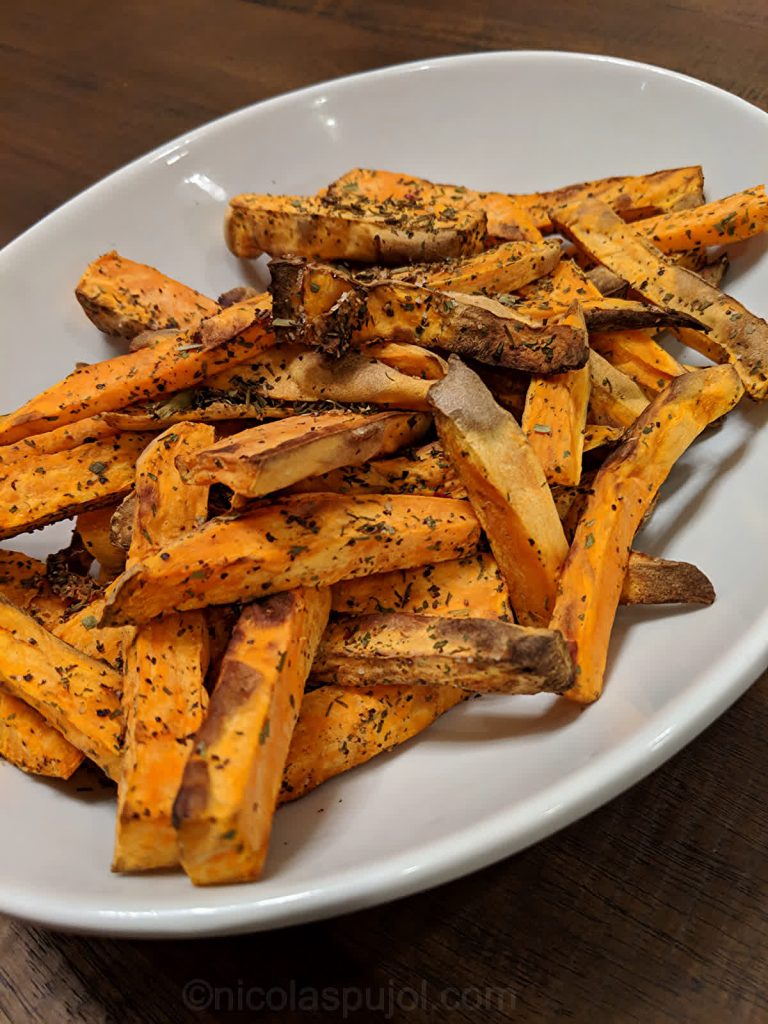 Sweet potato fries without oil or salt