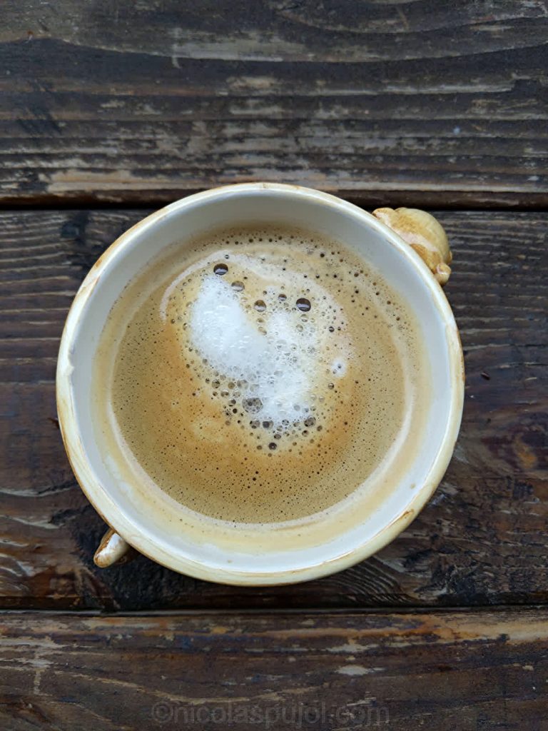 Vegan latte with almond milk