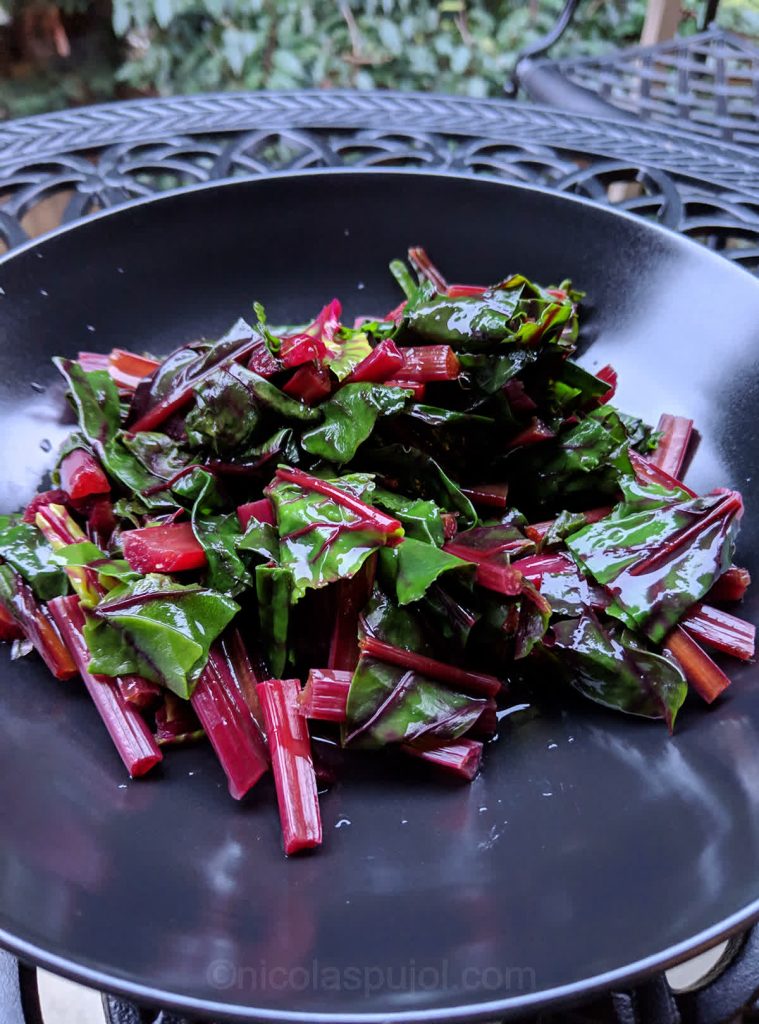 WFPBNO beet greens salad