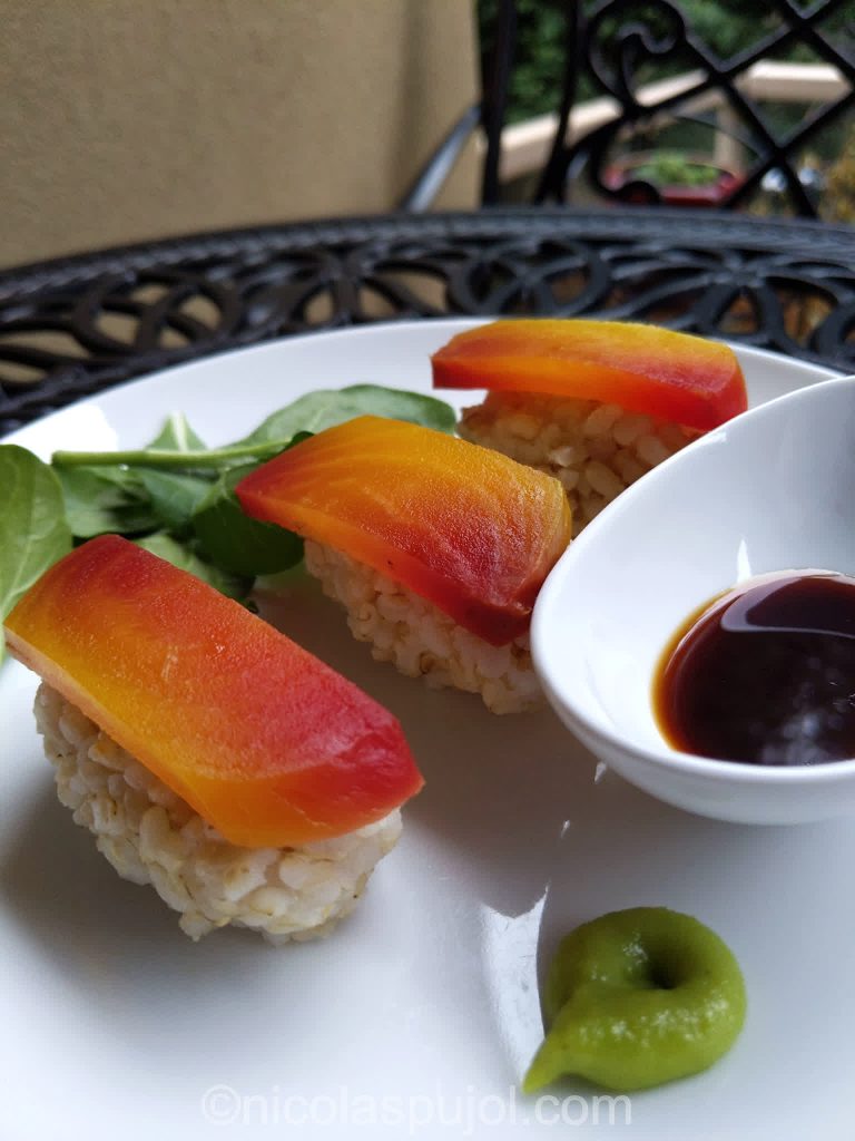nigiri sushi without fish