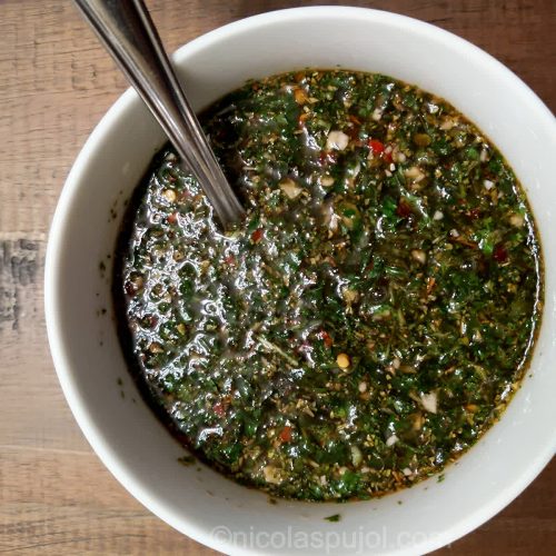 Chimichurri sauce without oil or salt