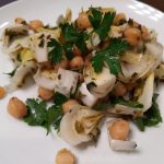 Endive garbanzo bean salad with chimichurri sauce without oil or salt