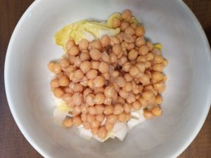 garbanzo beans with fresh endives for salad
